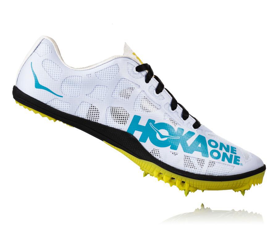 Spikes Mens - Hoka One One Rocket X - White/Blue - VBOFTGC-12